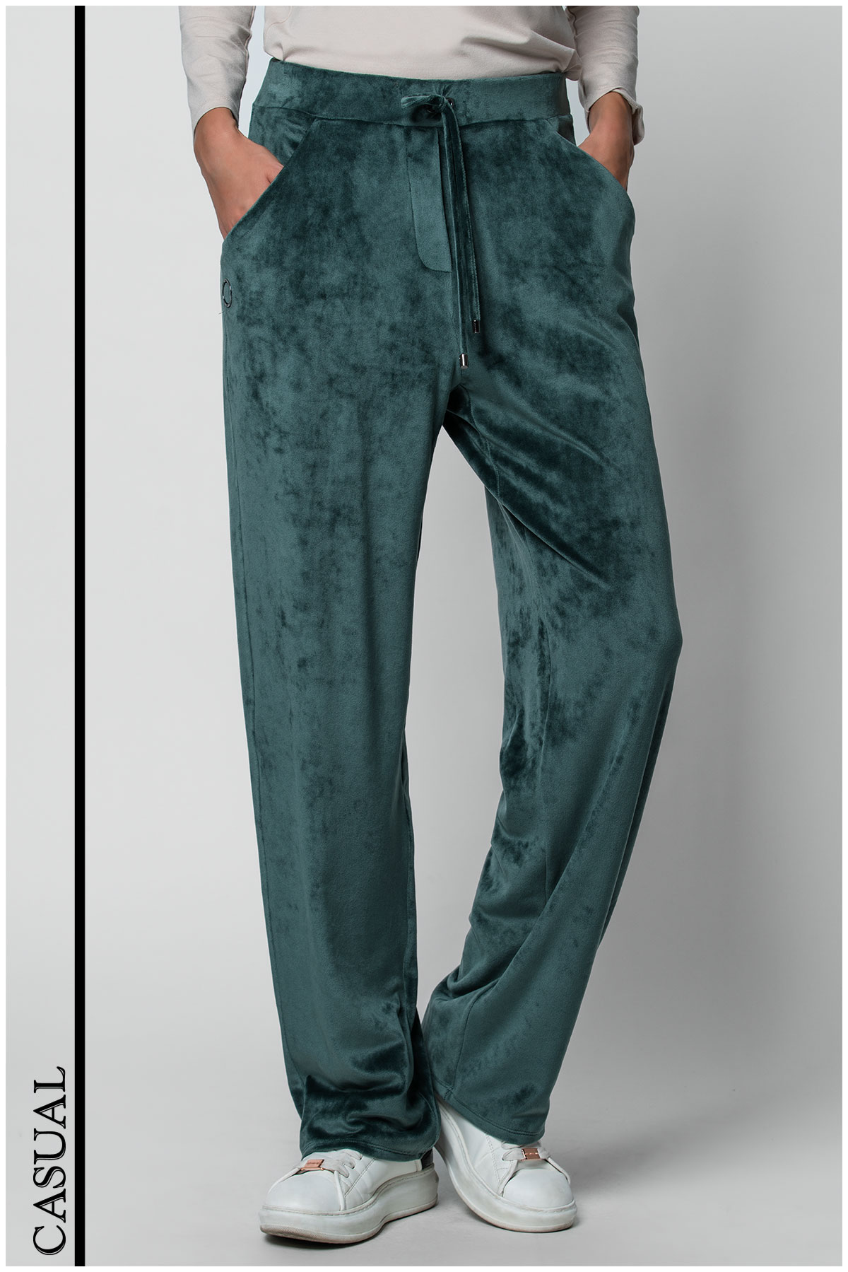 Green Warm Plush Suspender Top Pants (No Coat) Fluffy