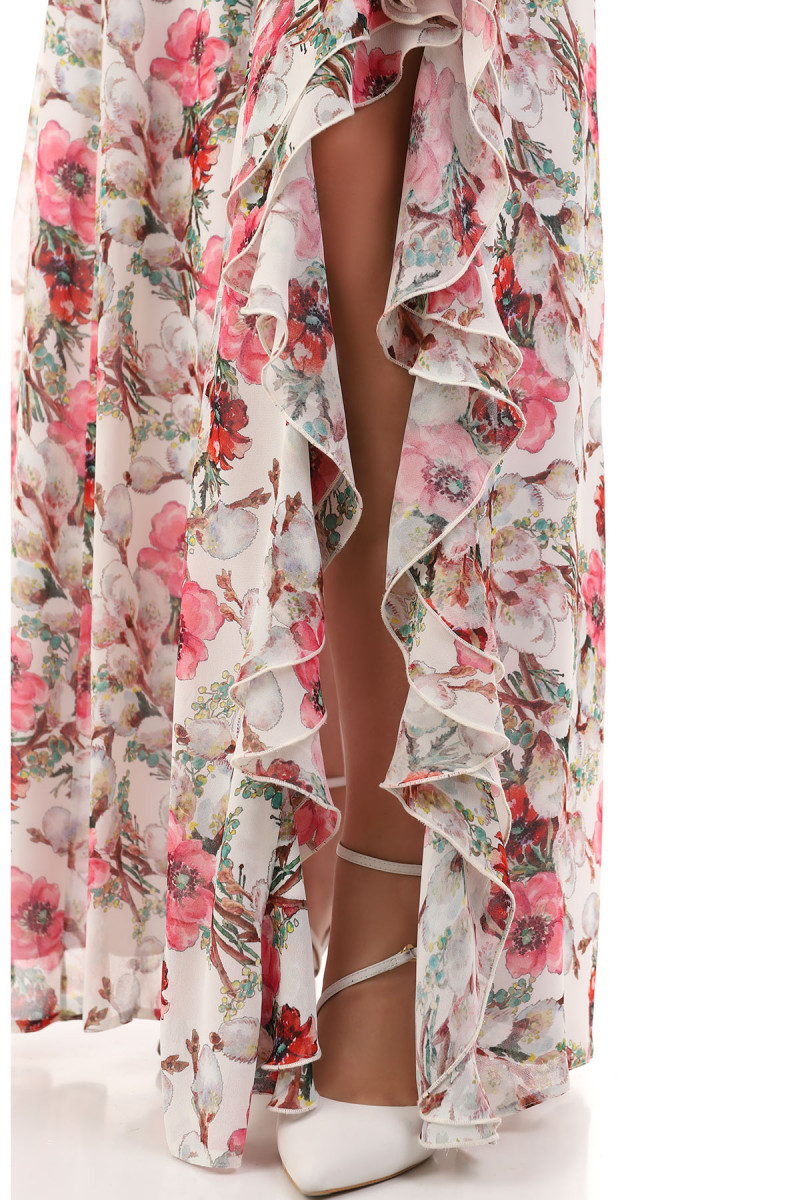 شحنة ملحن رياضي  Elegant maxi dress Frida, made from viscose with attractive and playful  tiered seams. | Luna Fashion House