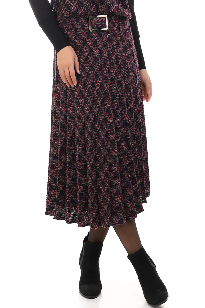 DUGA PLISIRANA SUKNJA GREJS 