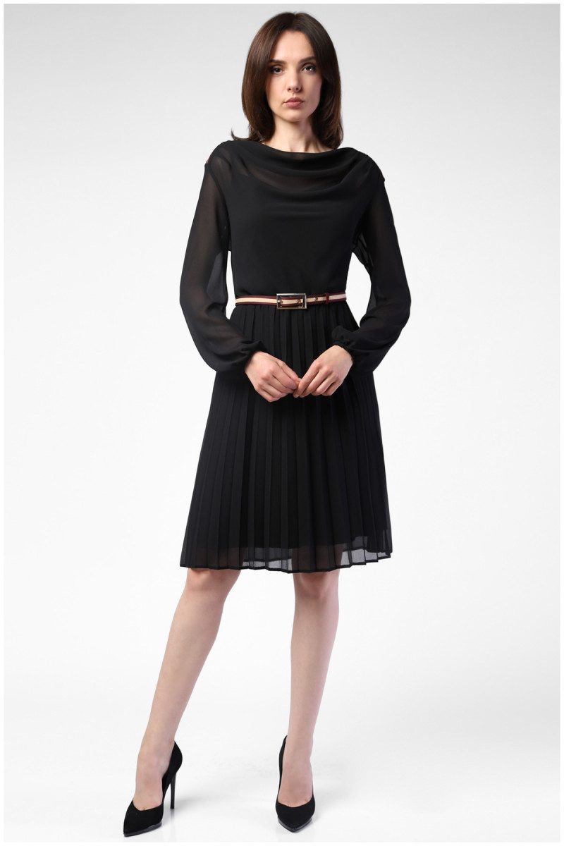 Luna pleats mini dress Black
